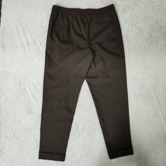 Reiss Trousers Mens 34 (34x28) Dark Aubergine Wool Nakata Drawstring Relaxed - Picture 9 of 16